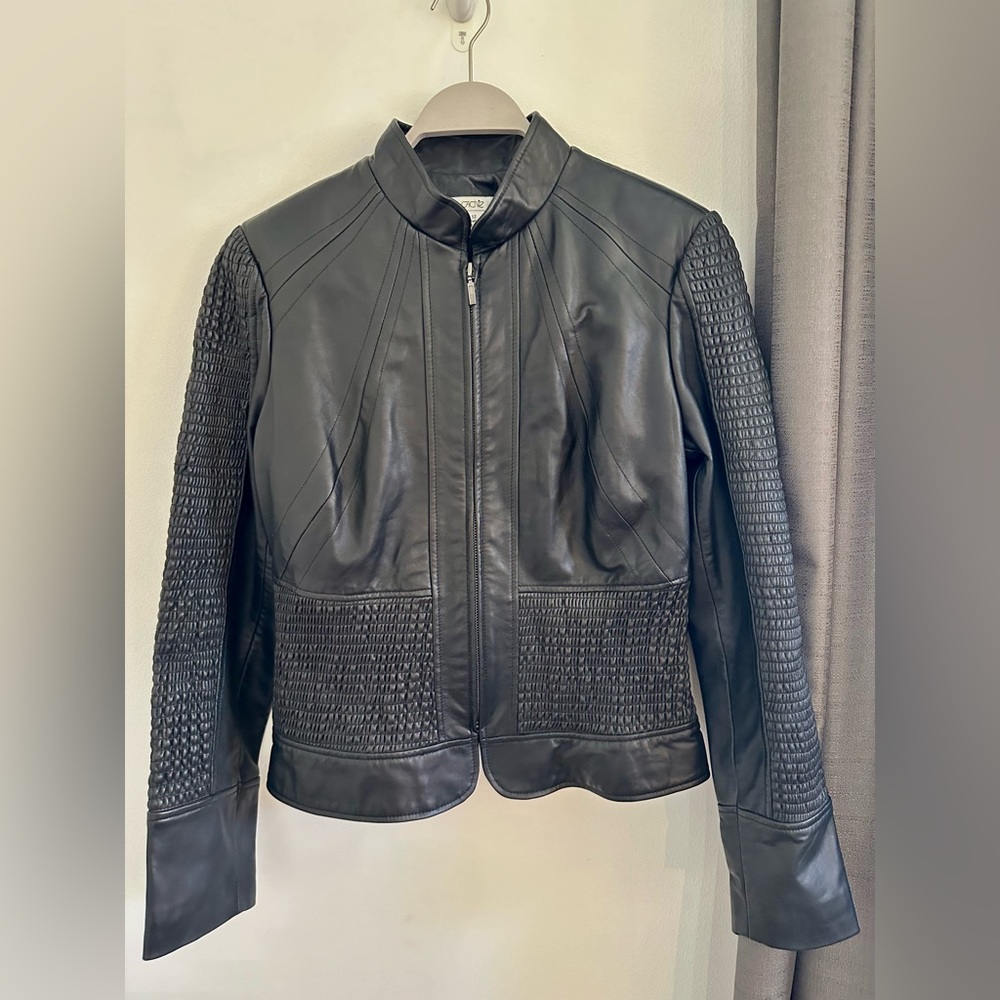 Cache Black Leather Jacket